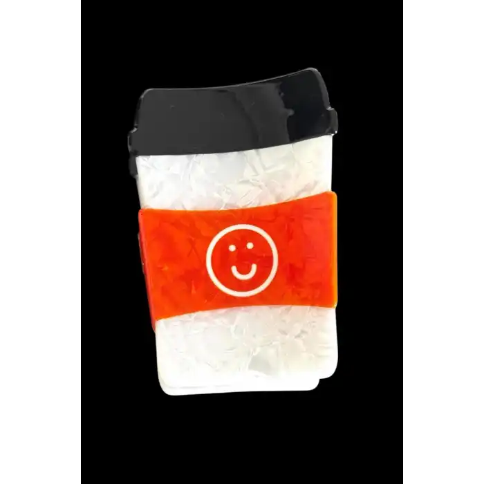 Karışık Renk Kahve Bardağı Figürlü Kemik Mandal Toka