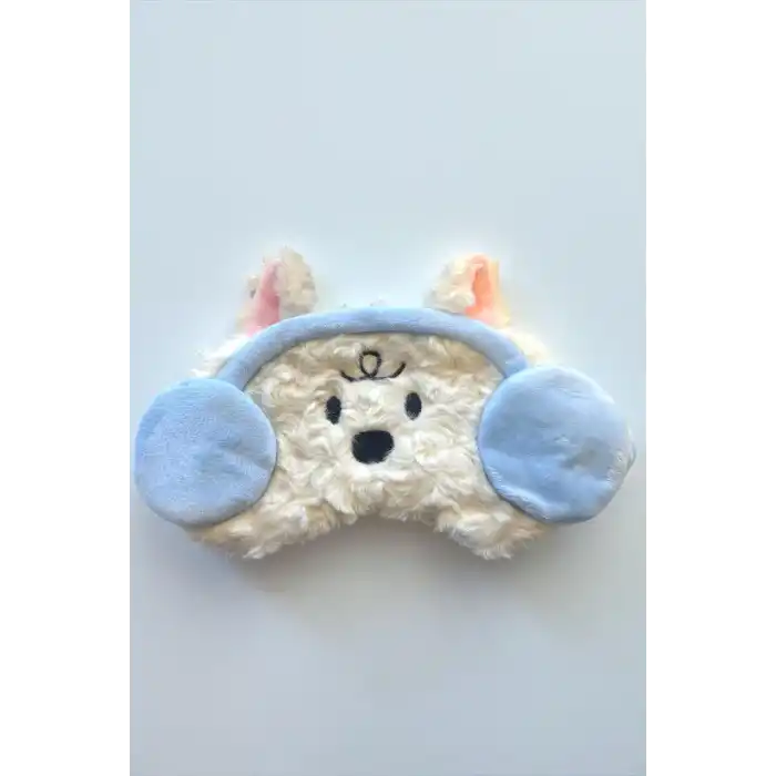 Karışık Renk Köpek Figürlü Peluş Uyku Bandı