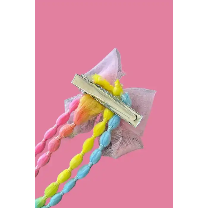 Karışık Renk Kurdele Figürlü Sallantılı Çocuk Yan Toka