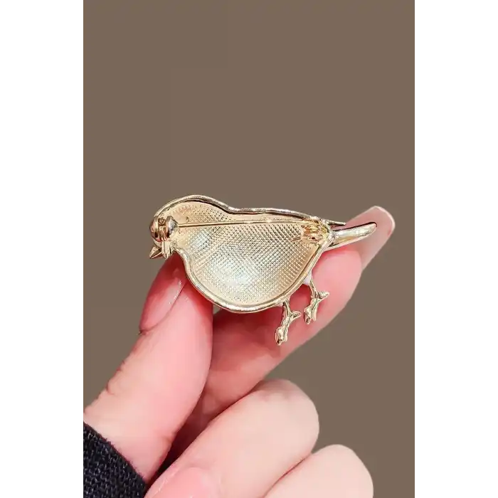 Karışık Renk Kuş Figürlü Broş