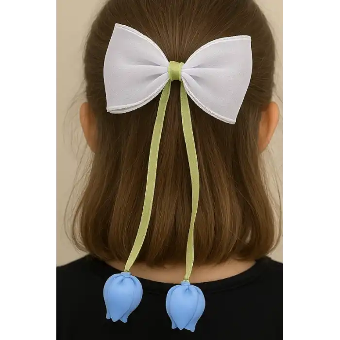 Karışık Renk Lale Figürlü Kurdele Otomat Toka