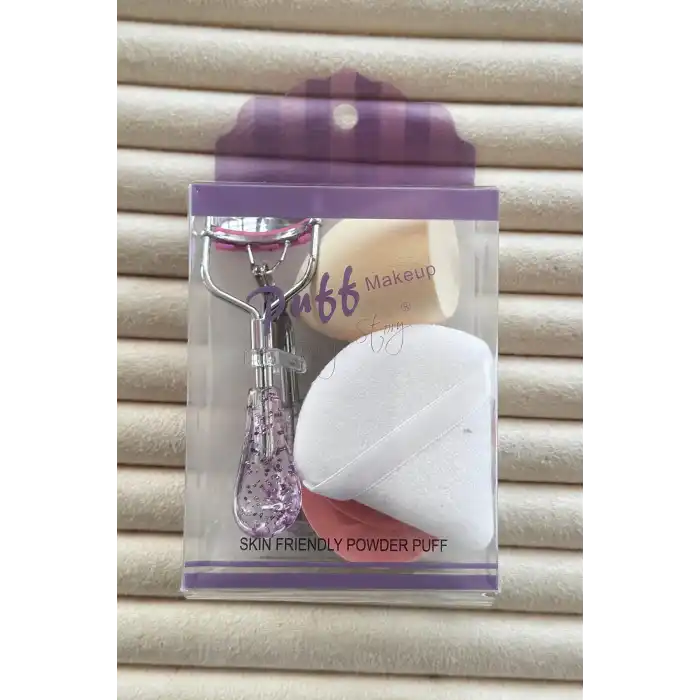 Karışık Renk Makyaj Süngeri/ Kirpik Kıvırma Aparatı/ Pudra Süngeri Set