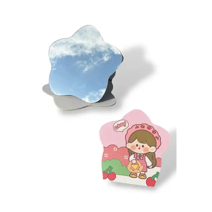 Karışık Renk Okay Yazılı Çocuk Figürlü Masa Aynası