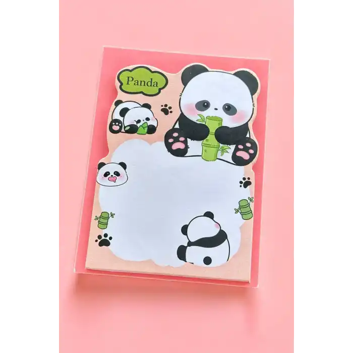 Karışık Renk Panda Figürlü Yapışkanlı Not Kağıdı