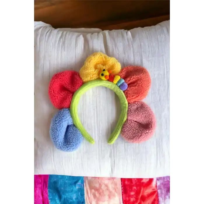 Karışık Renk Papatya Figürlü Peluş Taç