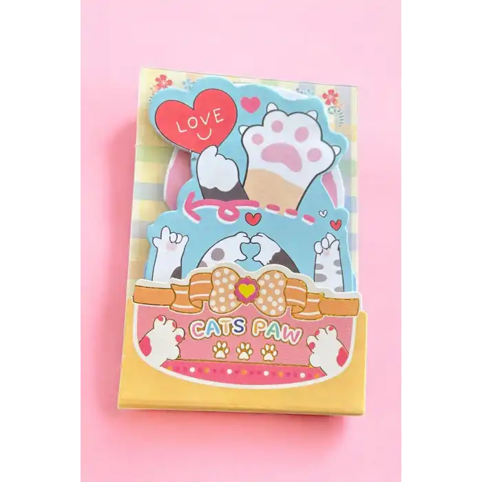 Karışık Renk Pati Figürlü Yapışkanlı Not Kağıdı