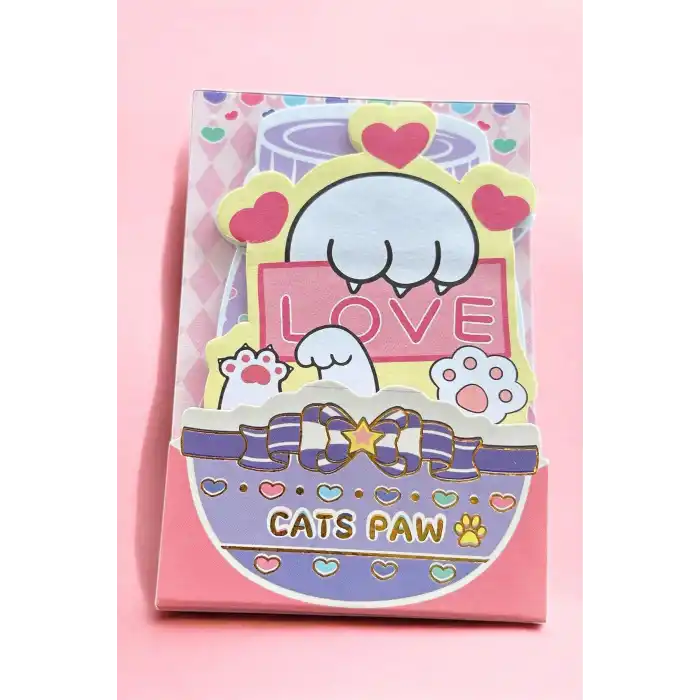 Karışık Renk Pati Figürlü Yapışkanlı Not Kağıdı