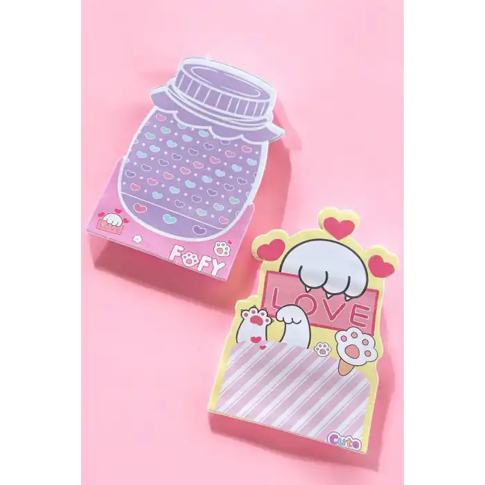 Karışık Renk Pati Figürlü Yapışkanlı Not Kağıdı