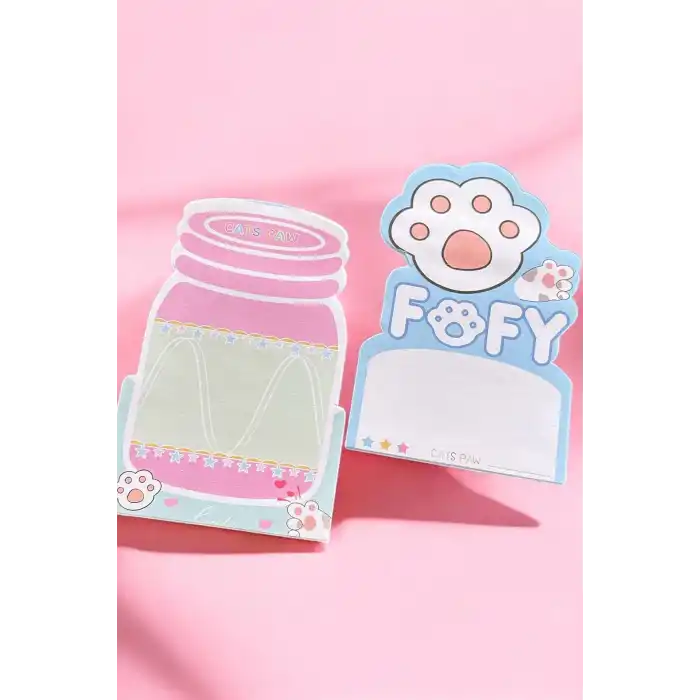 Karışık Renk Pati Figürlü Yapışkanlı Not Kağıdı