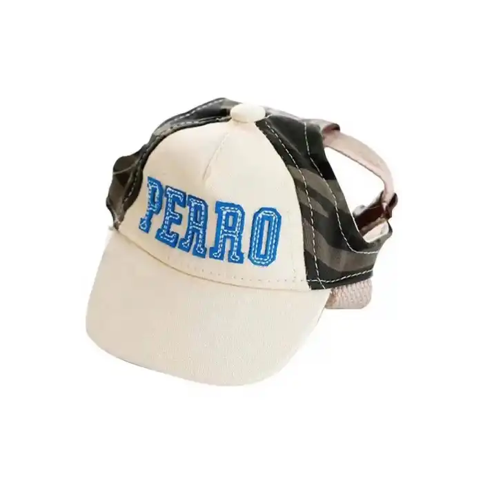 Karışık Renk Perro Yazılı Kamuflaj Desenli L Beden Köpek Şapkası