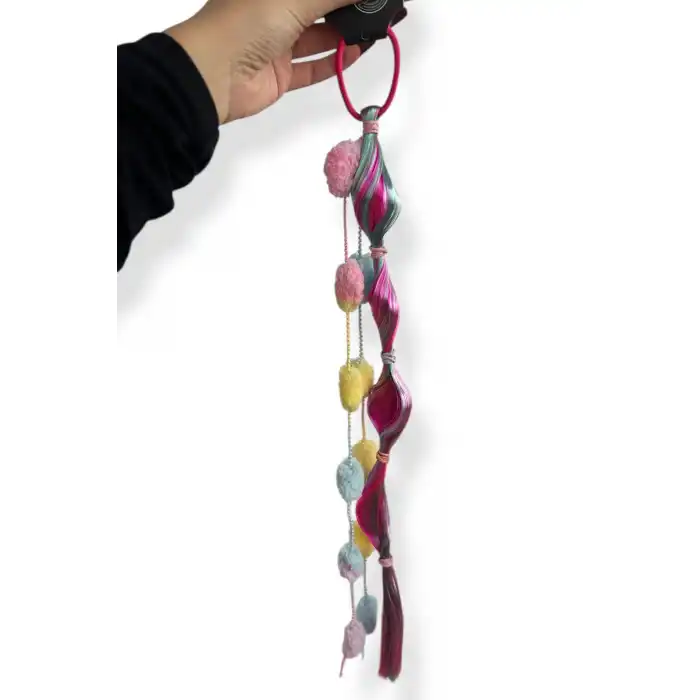Karışık Renk Saç Detaylı Lastik Toka