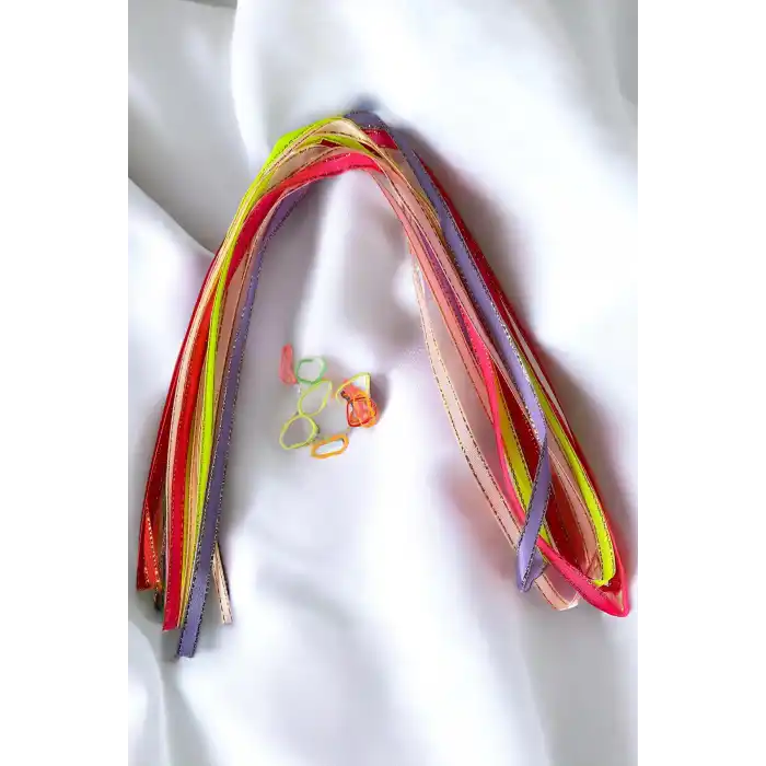 Karışık Renk Saç Örgü Kurdelesi