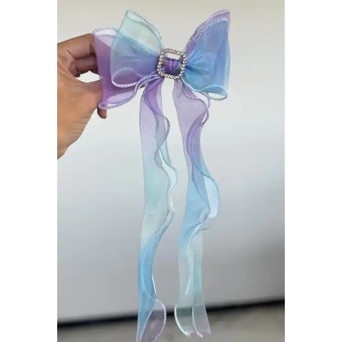 Karışık Renk Taş Detaylı Kurdele Otomat Toka