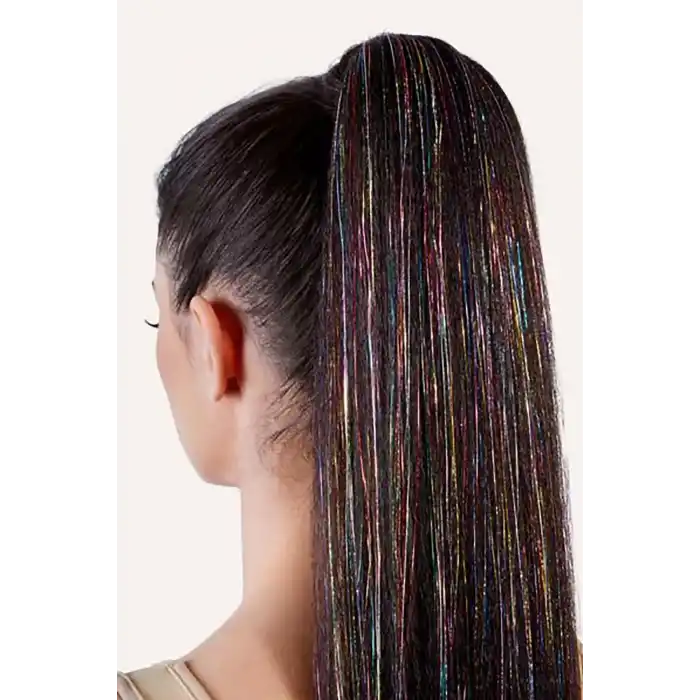 Karışık Renk Yan Postiş Hair Tinsel Shiny Hair (50 Cm)