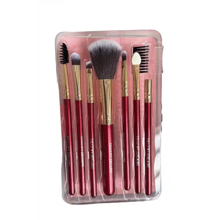 Kırmızı Renk 7li Makyaj Fırçası Set