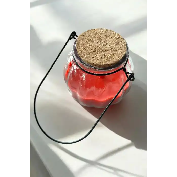 Kırmızı Renk Gül Kokulu Mum