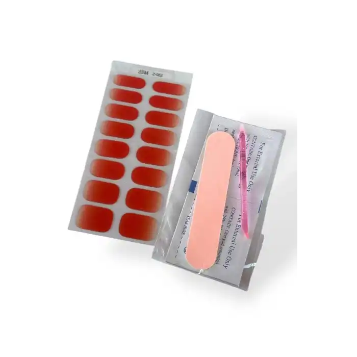 Kırmızı Renk Jel Tırnak Etiketi - Uv Ile Yapılan Poly Jel Sticker Sertleşen -Kürlenmiş Jel Tırnak Stickerı