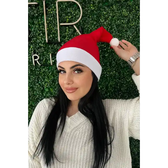 Kırmızı Renk Noel Baba Şapkası