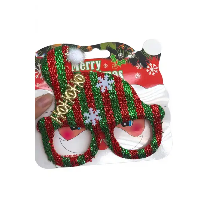 Kırmızı Renk Yılbaşı Temalı Gözlük