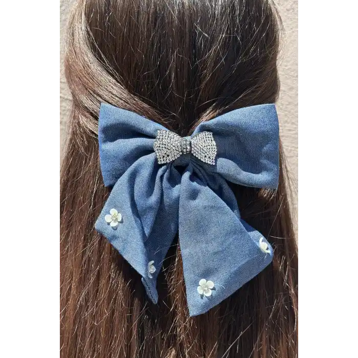 Koyu Mavi Renk Karışık Figürlü Taş Detaylı Otomat Toka