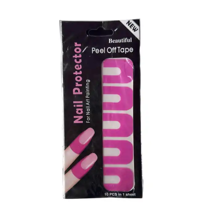 Koyu Pembe Renk 10lu Oje Koruyucu Soyulabilir Manikür Bandı
