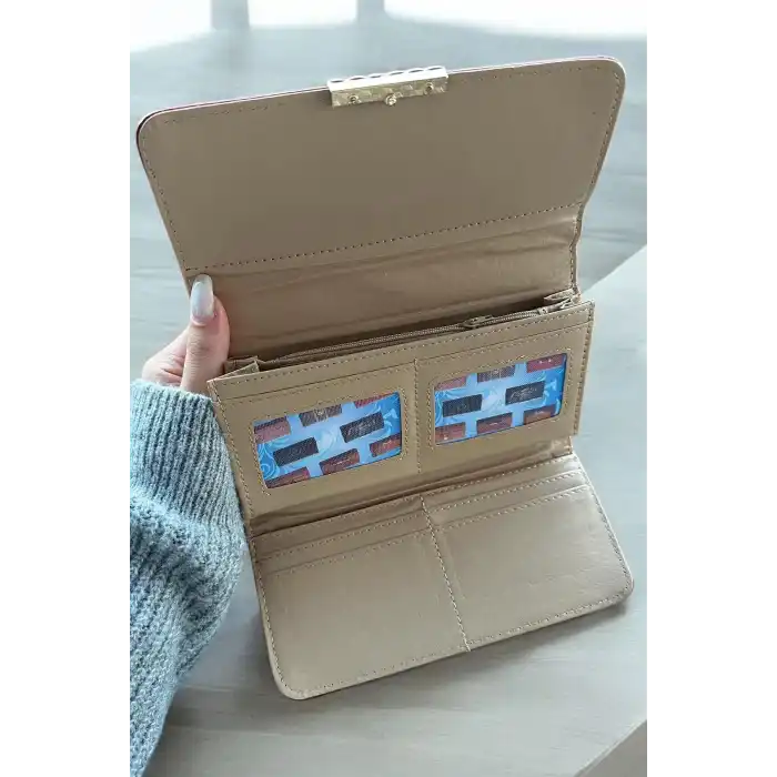 Koyu Pembe Renk Deri Kadın Cüzdan