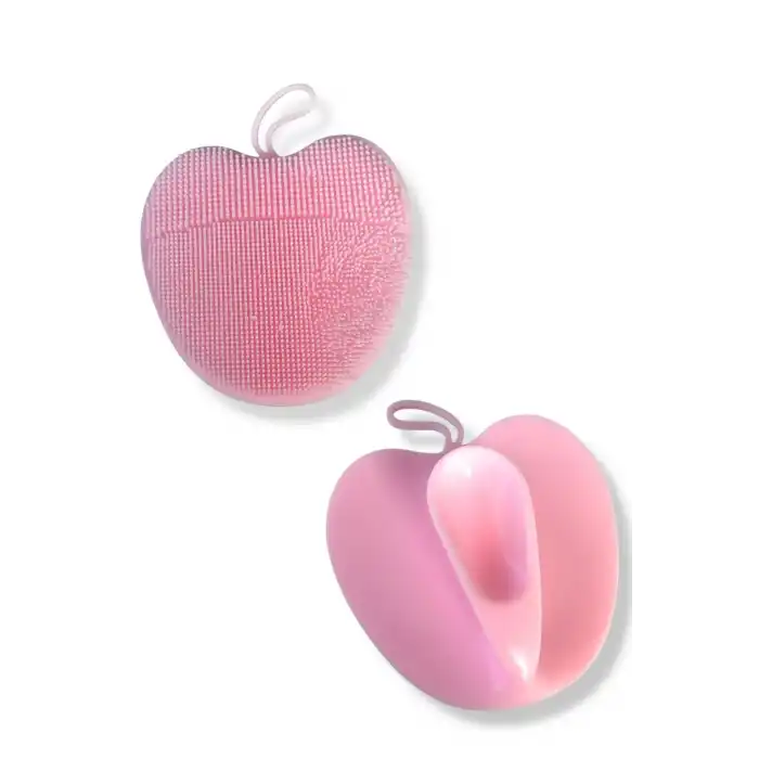 Koyu Pembe Renk Elma Figürlü Yüz Yıkama Aparatı