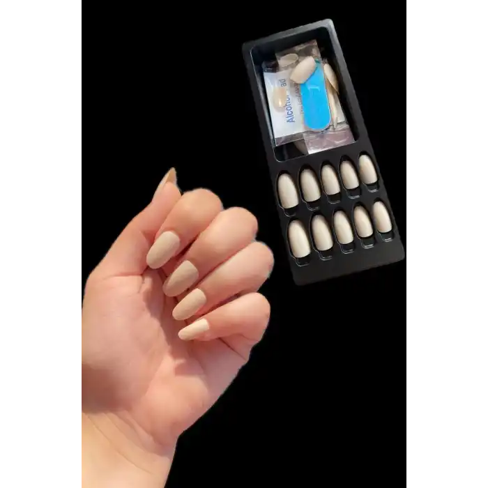 Krem Renk 24lü Takma Tırnak Seti