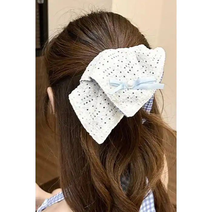 Krem Renk Kurdele Figürlü Simit Toka