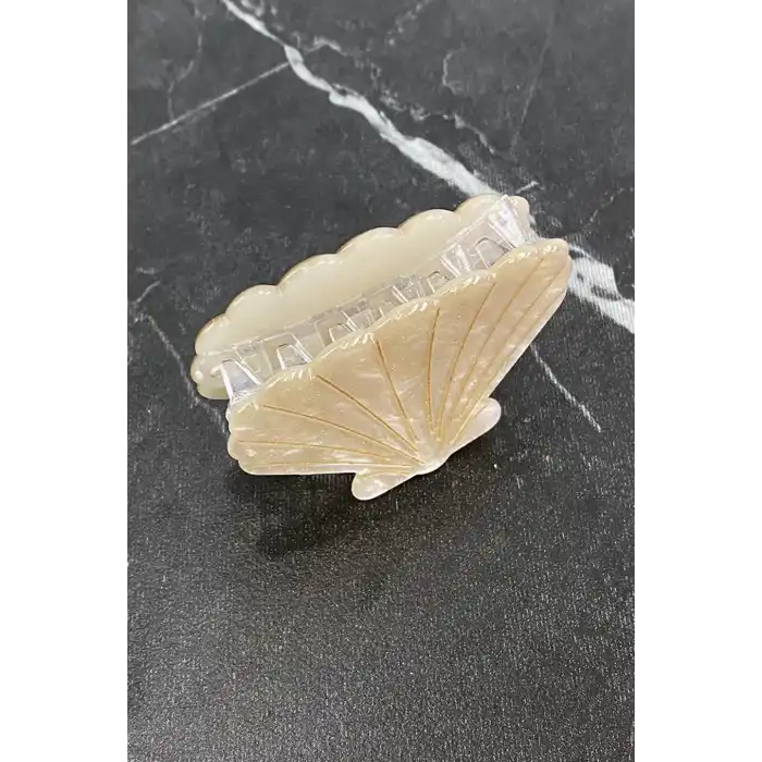 Krem Renk Orta Boy Deniz Kabuğu Mandal Toka