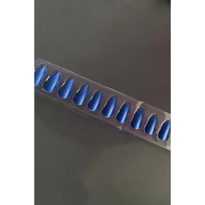 Lacivert Renk 12li Takma Takma Tırnak (Yapıştırıcılı)