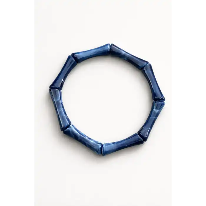 Lacivert Renk Boncuk Detaylı Bileklik