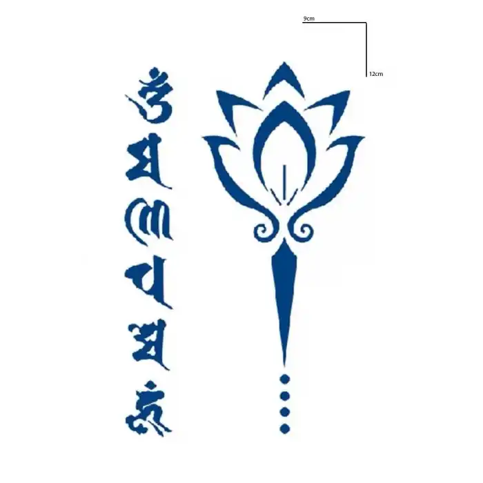 Lotus Figürlü 12 Saat Sonra Kararan Geçici Mini Dövme Tattoo