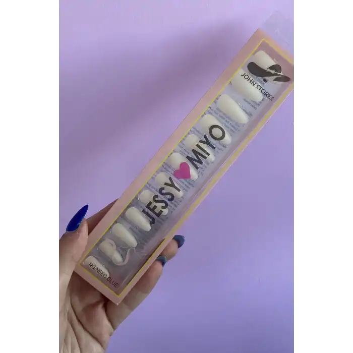 Mat Krem Renk 12li Takma Takma Tırnak