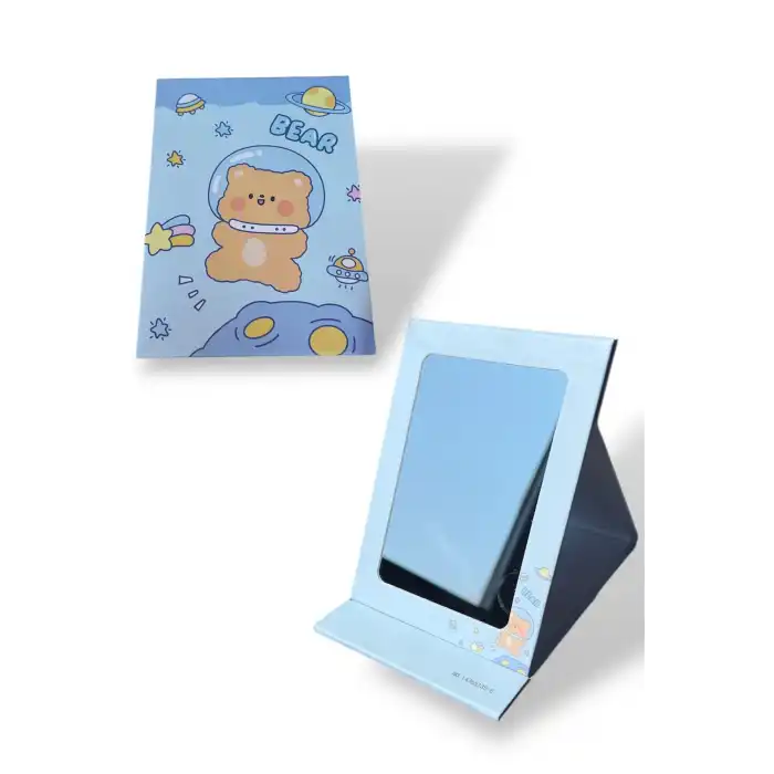 Mavi Renk Ayı Figürlü Masa Aynası