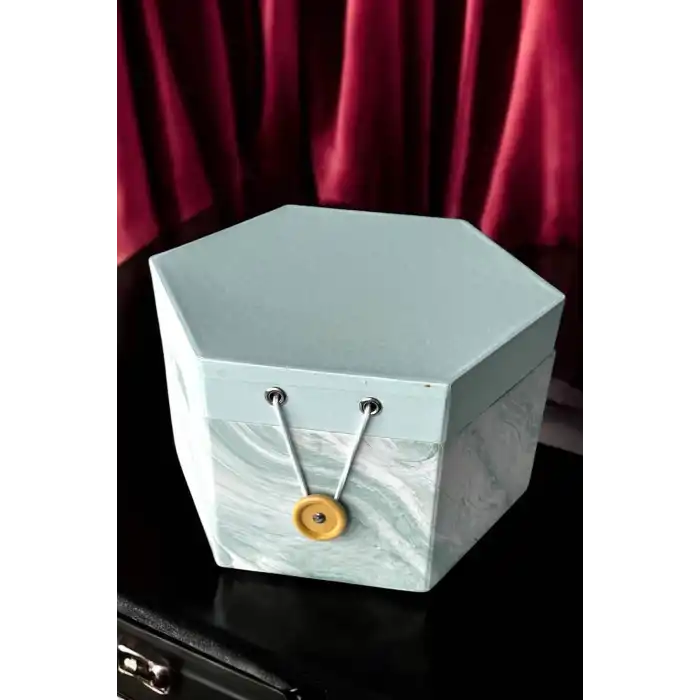 Mavi Renk Ayna Detaylı Takı Organizeri