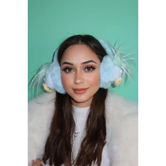 Mavi Renk Canavar Figürlü Peluş Kulaklık