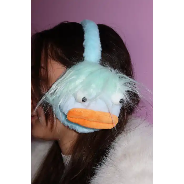 Mavi Renk Canavar Figürlü Peluş Kulaklık