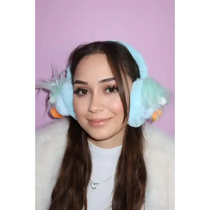 Mavi Renk Canavar Figürlü Peluş Kulaklık