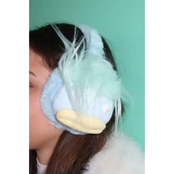 Mavi Renk Canavar Figürlü Peluş Kulaklık