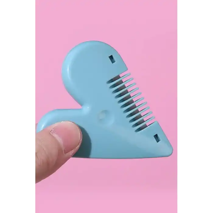 Mavi Renk Kalp Figürlü Saç Kırık Alma Aparatı