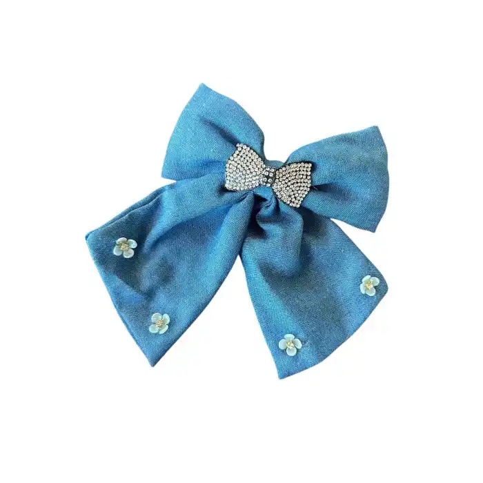 Mavi Renk Karışık Figürlü Taş Detaylı Otomat Toka