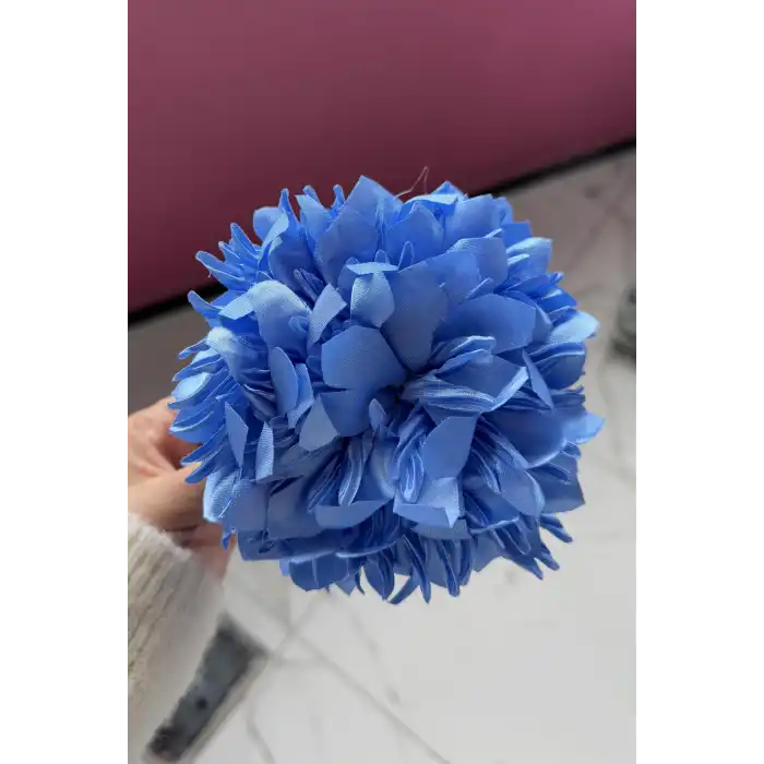 Mavi Renk Kasımpatı Çiçeği Detaylı Mandal Toka