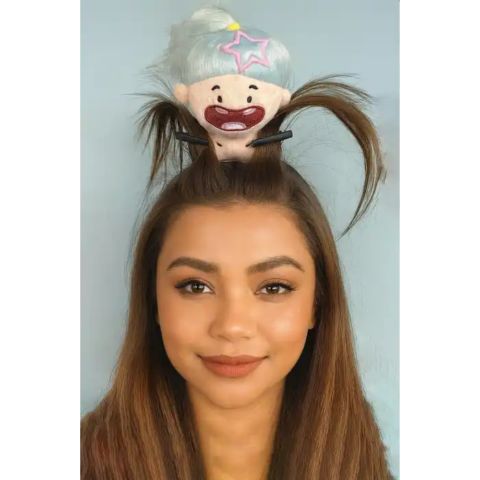 Mavi Renk Kız Figürlü Perçem Tokası Detaylı Taç