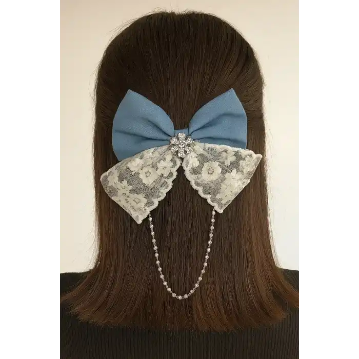 Mavi Renk Kurdele Figürlü Otomat Toka