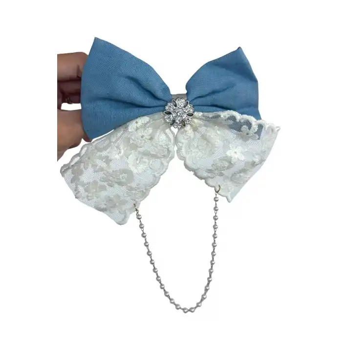 Mavi Renk Kurdele Figürlü Otomat Toka