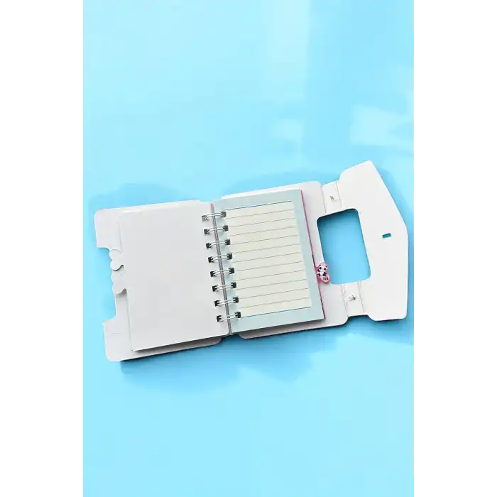 Mavi Renk Panda Figürlü Kilit Detaylı Not Defteri