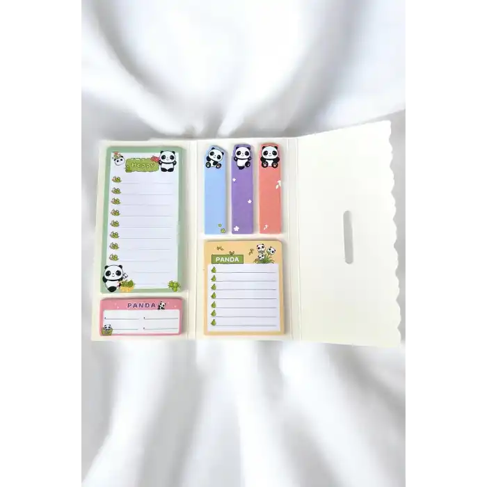 Mavi Renk Panda Figürlü Yapışkanlı Not Kağıdı