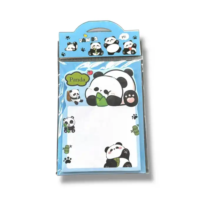 Mavi Renk Panda Figürlü Yapışkanlı Not Kağıdı