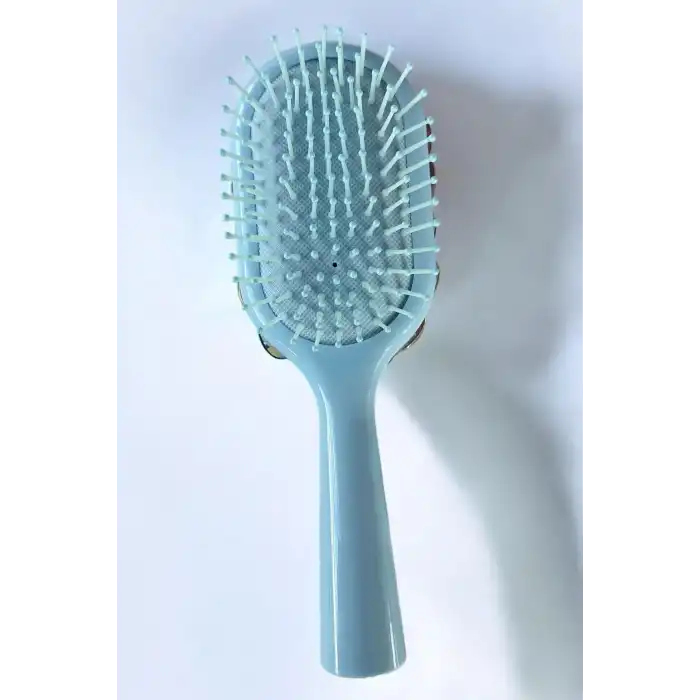 Mavi Renk Taş Ve İnci Detaylı Saç Tarama Fırçası/ Tarak
